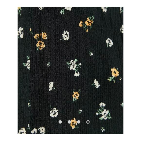 Topshop Boho Preppy Slim Fit Flare Leg Pants Sz 4 US in Black Ditzy Floral NWT - Picture 4 of 7